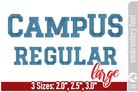 Camпус Regular Embroidery Font - Large